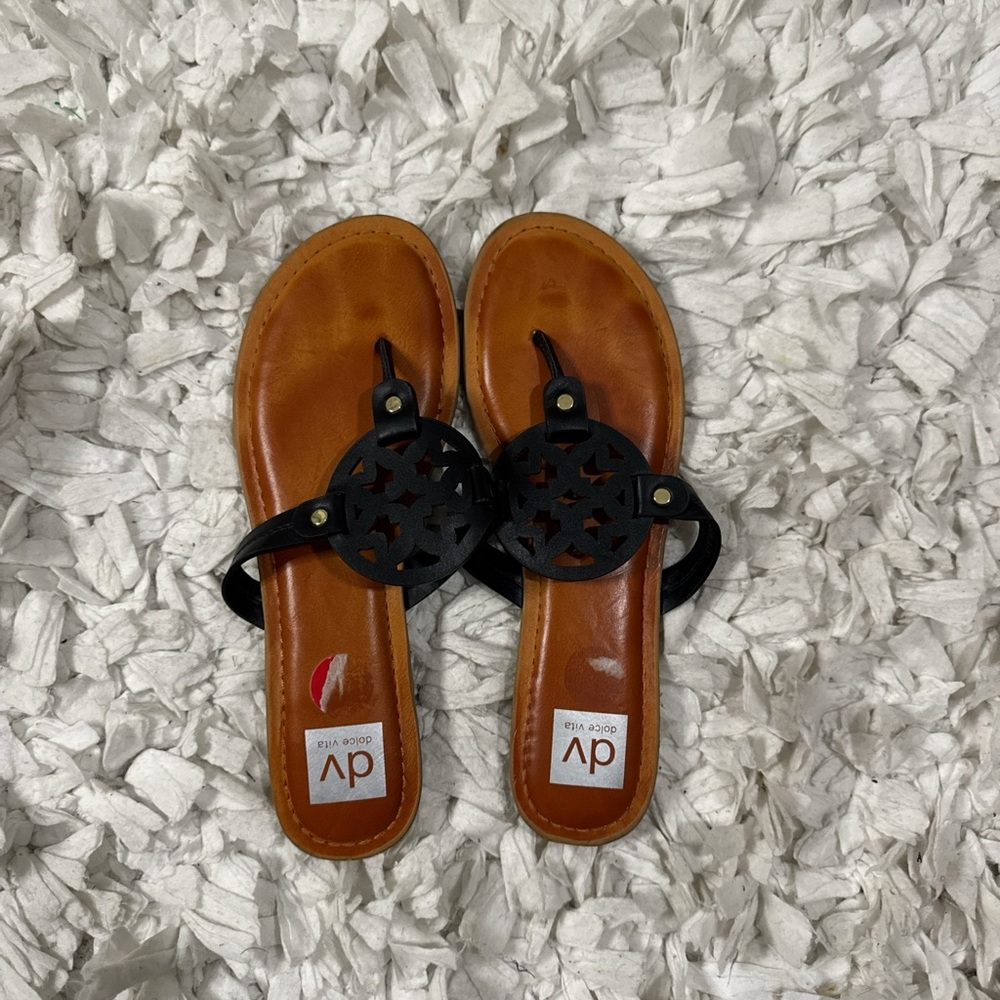 DV by Dolce Vita Women's Black and Tan Sandals